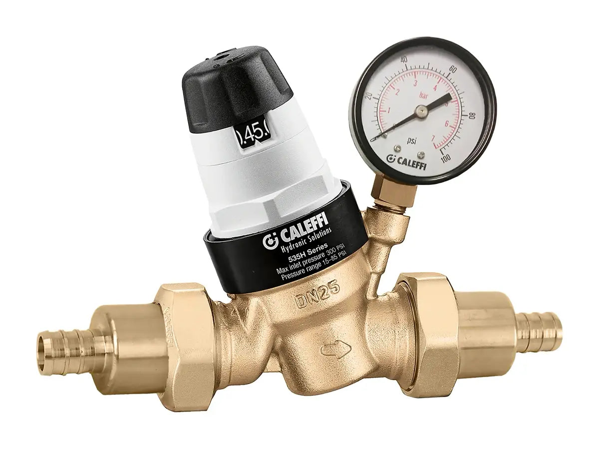 Caleffi 535751HA, 3/4" PEX Crimp PRV with Gauge