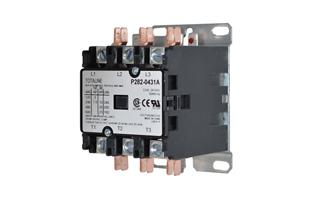 Carrier P282-0431A, 3-Pole Contactor, 40 Amps, 24V Coil