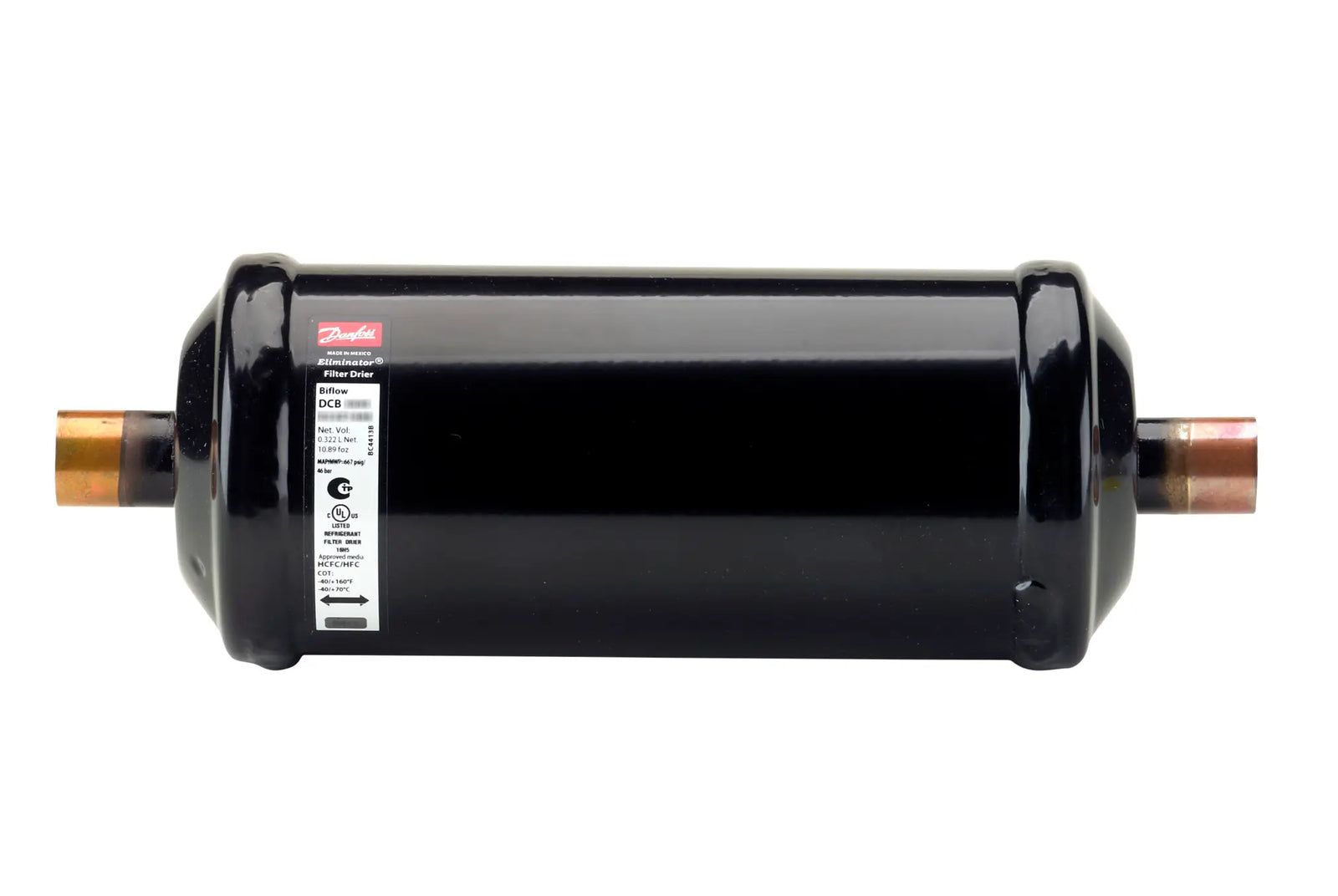 Danfoss 023Z1440, Hermetic Bi-Flow Filter Drier, DCB, 30 cu.in., Copper