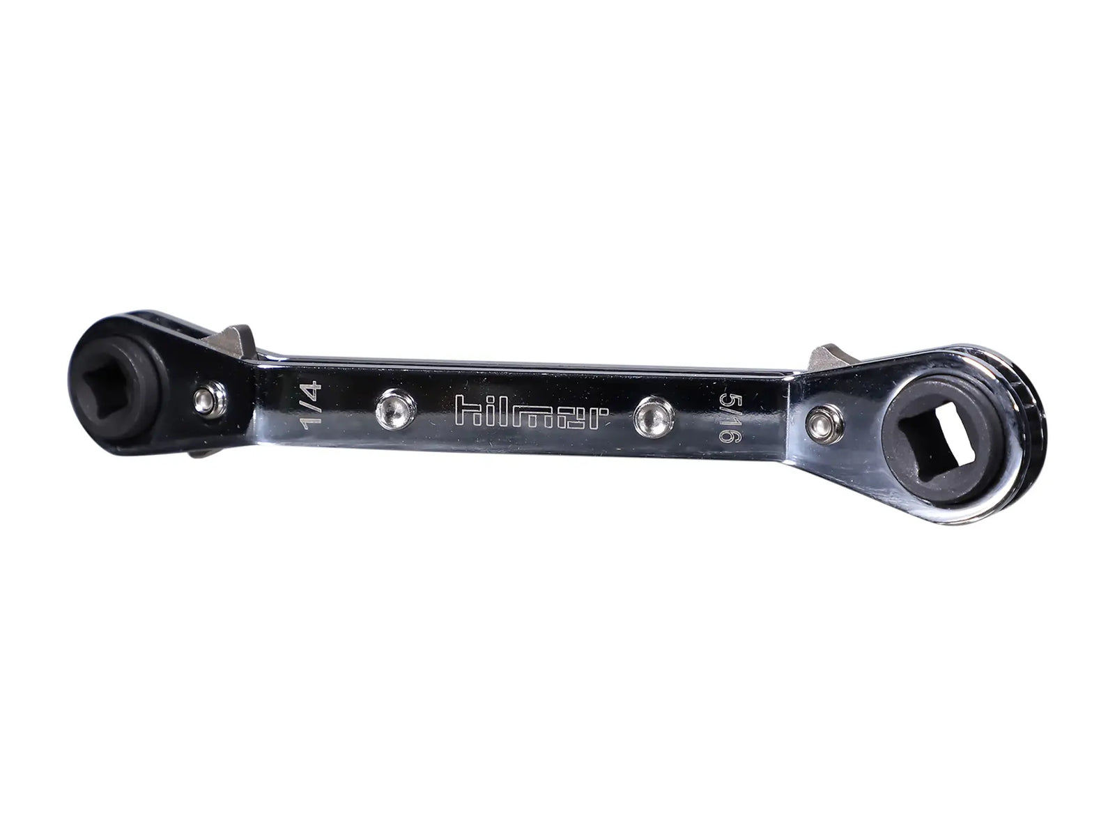 DiversiTech 1839043, Hilmor Reversible Ratcheting Wrench 1/4in x 3/16in, 3/8in x 5/16in Square