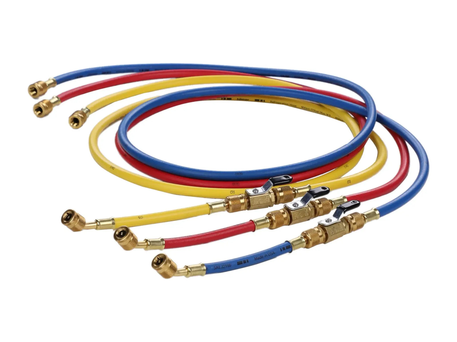 DiversiTech 1935930, Hilmor® Set of 3 Hoses 72in With Ball Valve Extensions