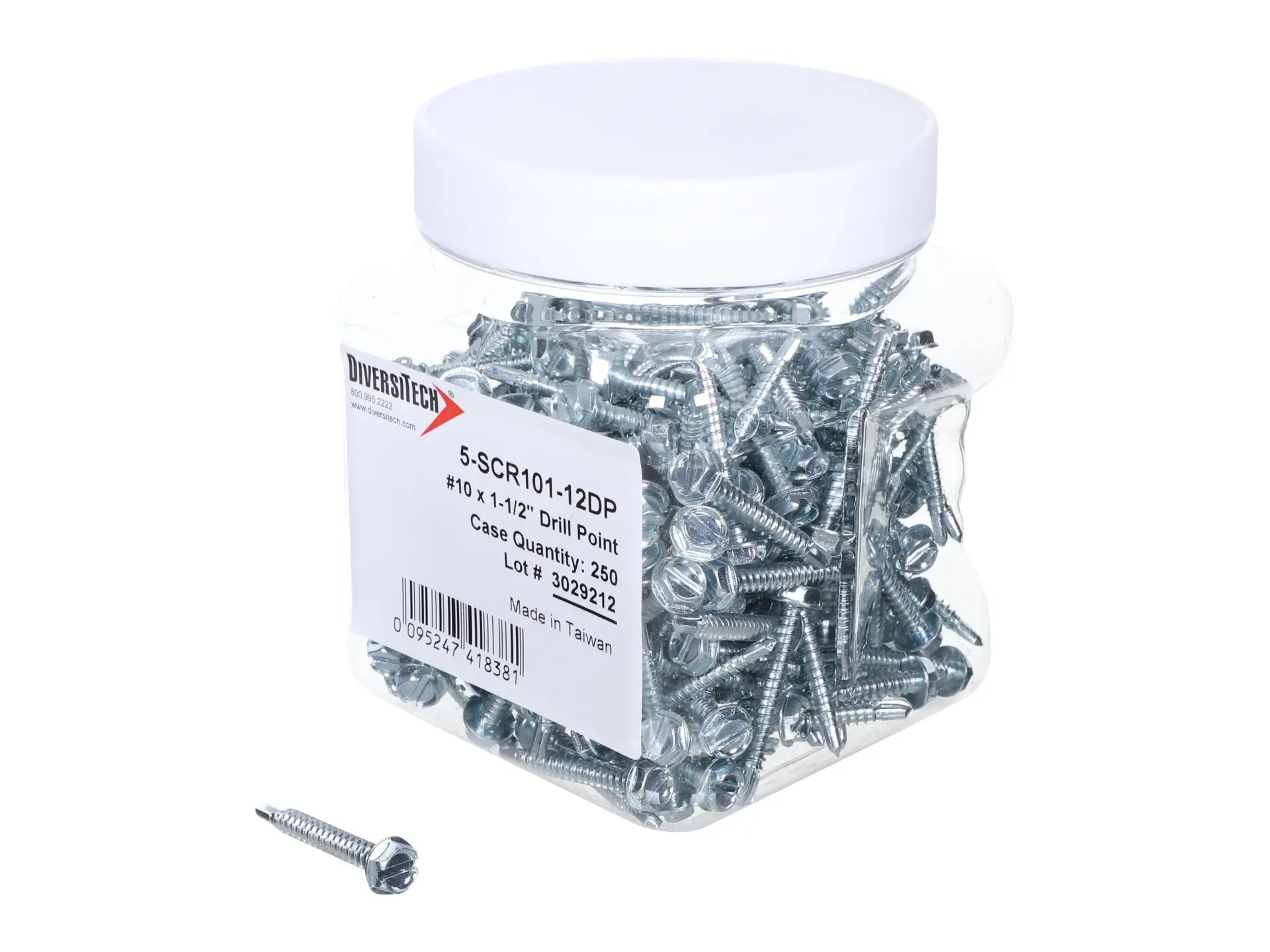 DiversiTech 5-SCR101-12DP, Screw, 10 x 1-1/2 Drill Point, Pack Of 250
