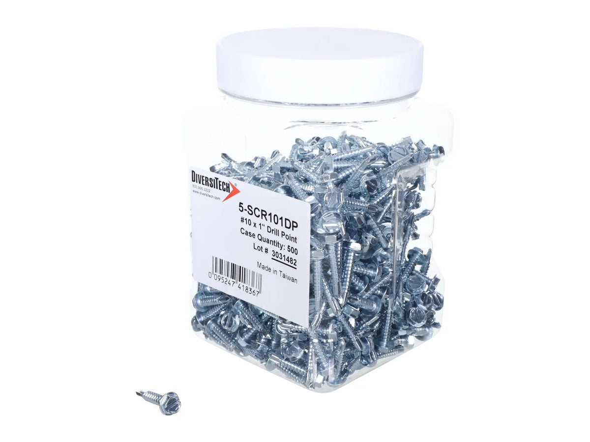 DiversiTech 5-SCR101DP, Screw, 10 x 1 Drill Point, Pack Of 500