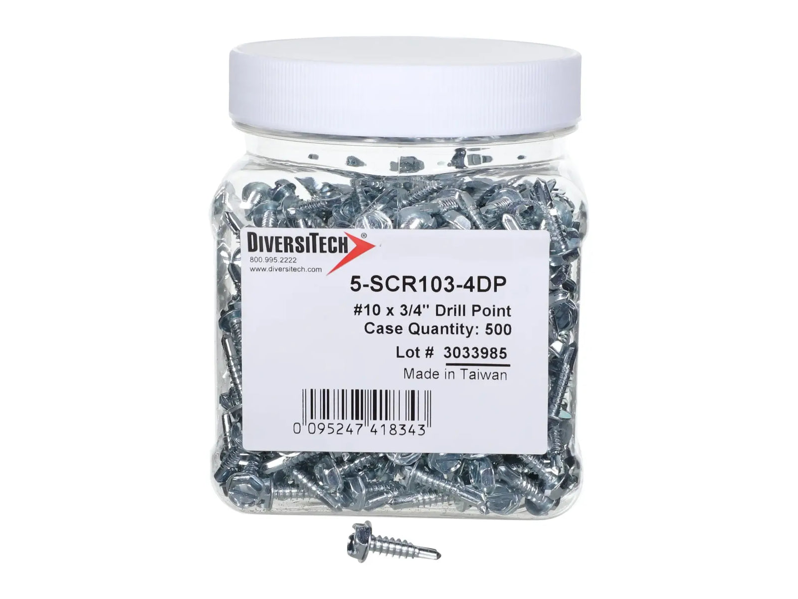 DiversiTech 5-SCR103-4DP, 10 x 3/4 Screw Drill Point, Pack of 500