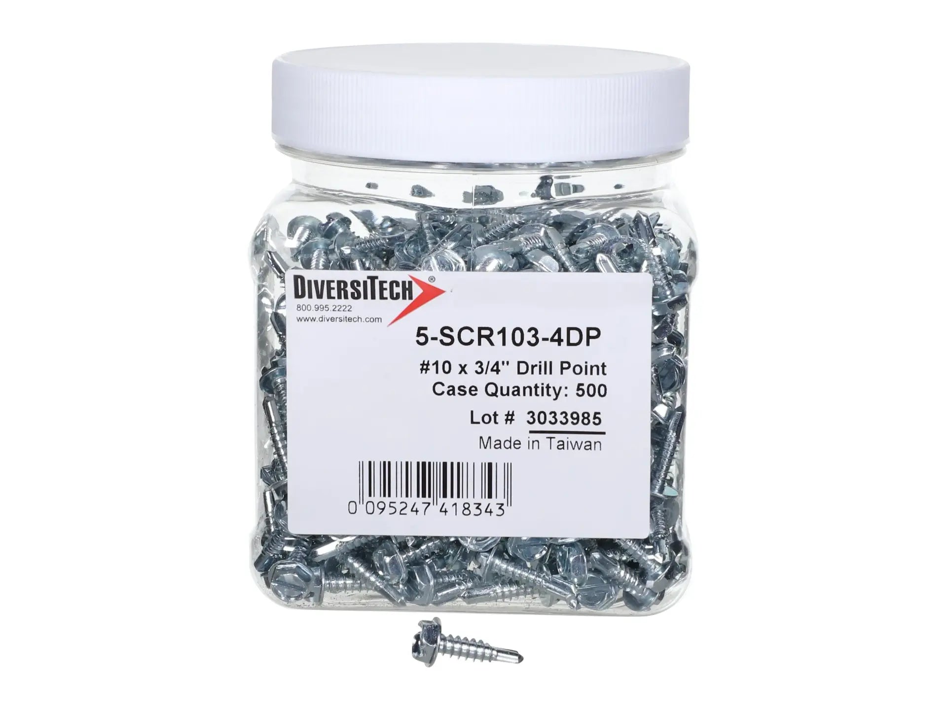DiversiTech 5-SCR103-4DP, 10 x 3/4 Screw Drill Point, Pack of 500