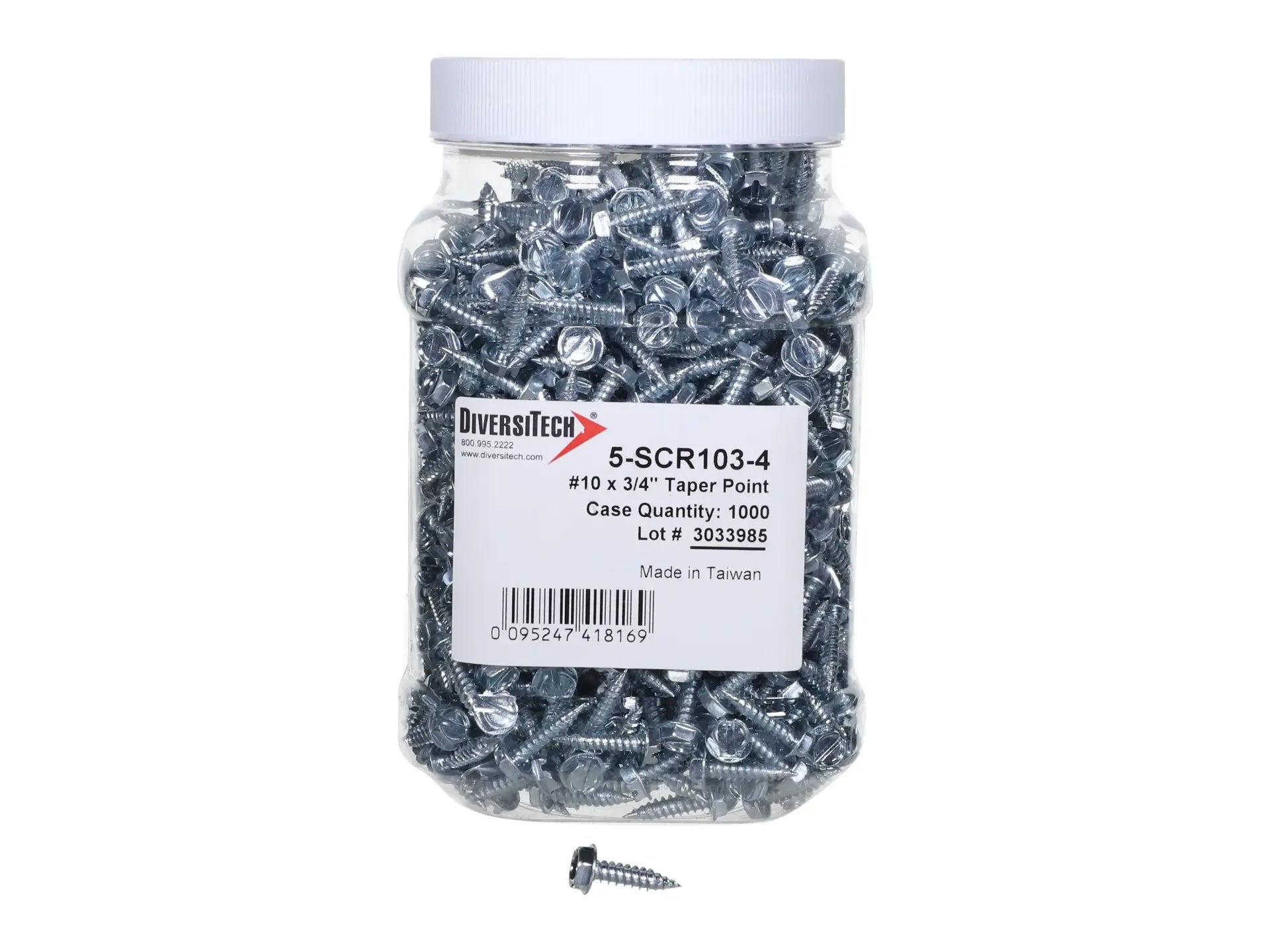 DiversiTech 5-SCR103-4, 10 x 3/4 Taper Point Screw, Pack Of 1,000