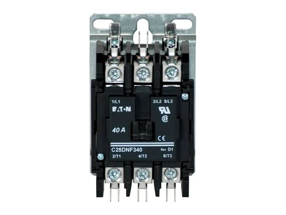 Eaton C25DNF340T, 3-Pole Non-Reversing Definite Purpose Contactor, 40 Amps, 24VAC 50/60Hz