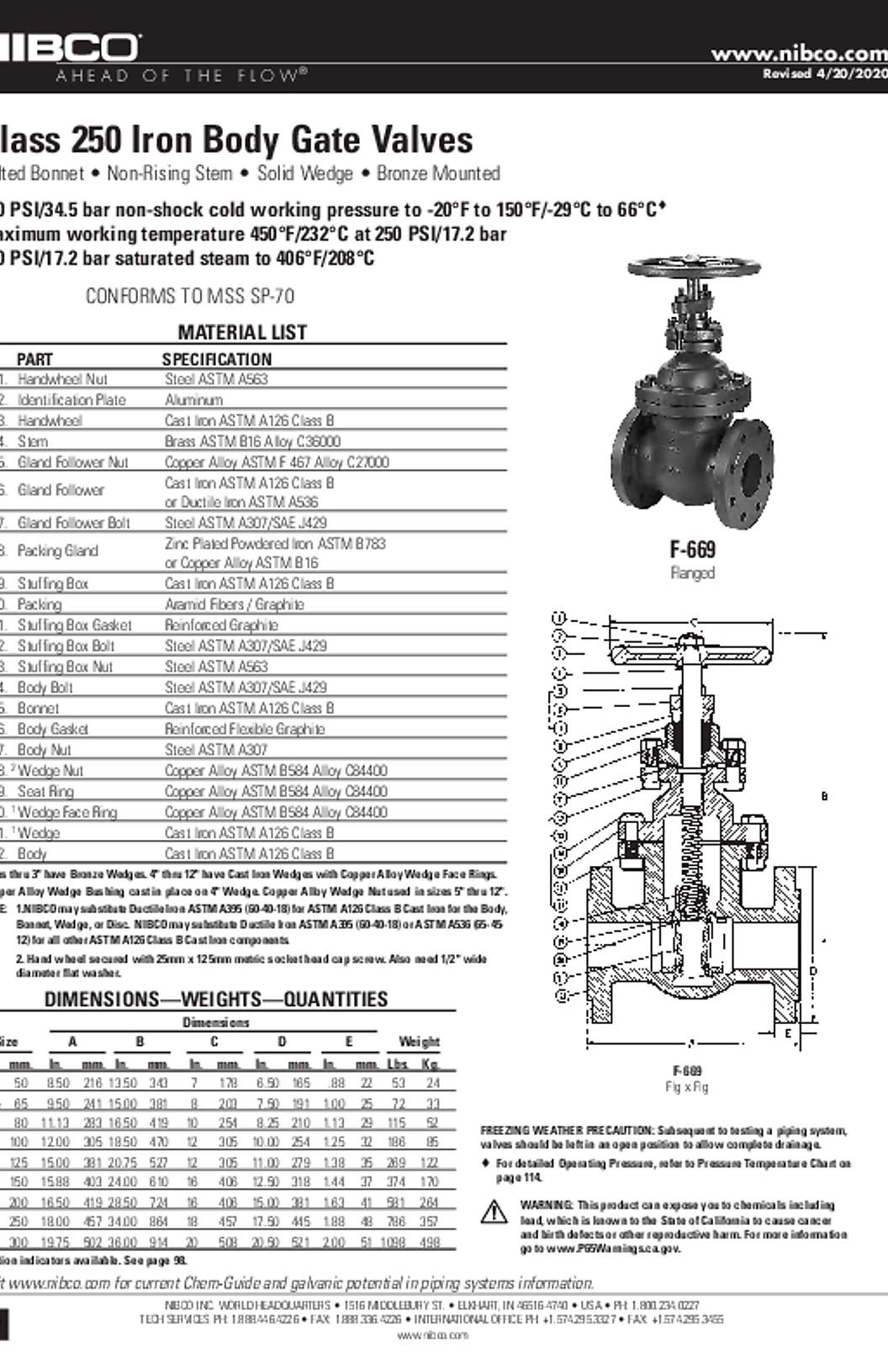 NIBCO F-669 Submittal