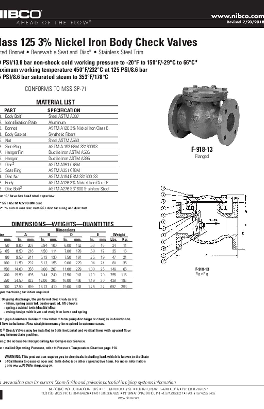 NIBCO F-918-13 Submittal