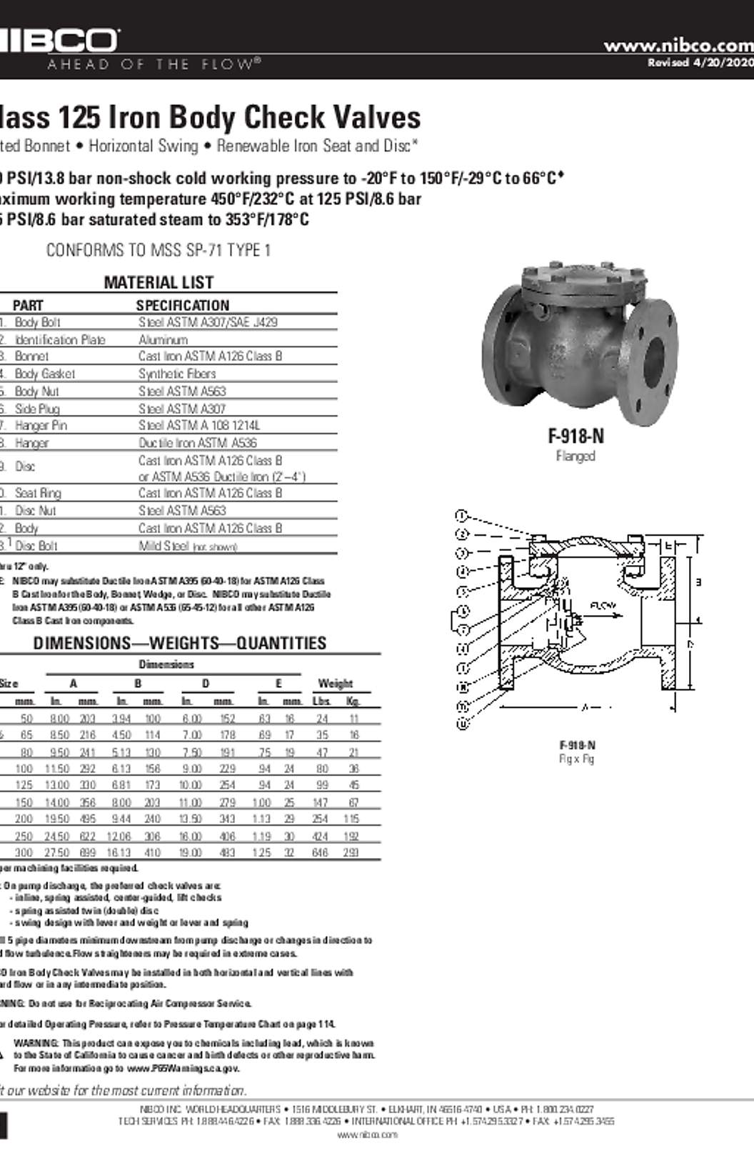NIBCO F-918-N Submittal