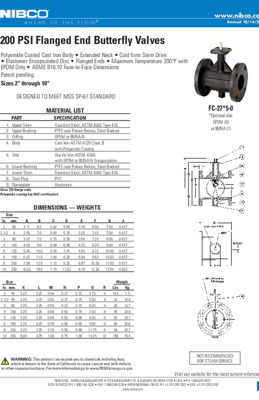 NIBCO FC-2765 Submittal