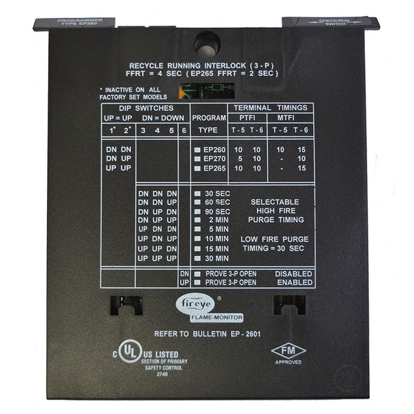 Fireye EP260 Programmable Modulation, 30s Purge, 10/15s TFI, Recycle