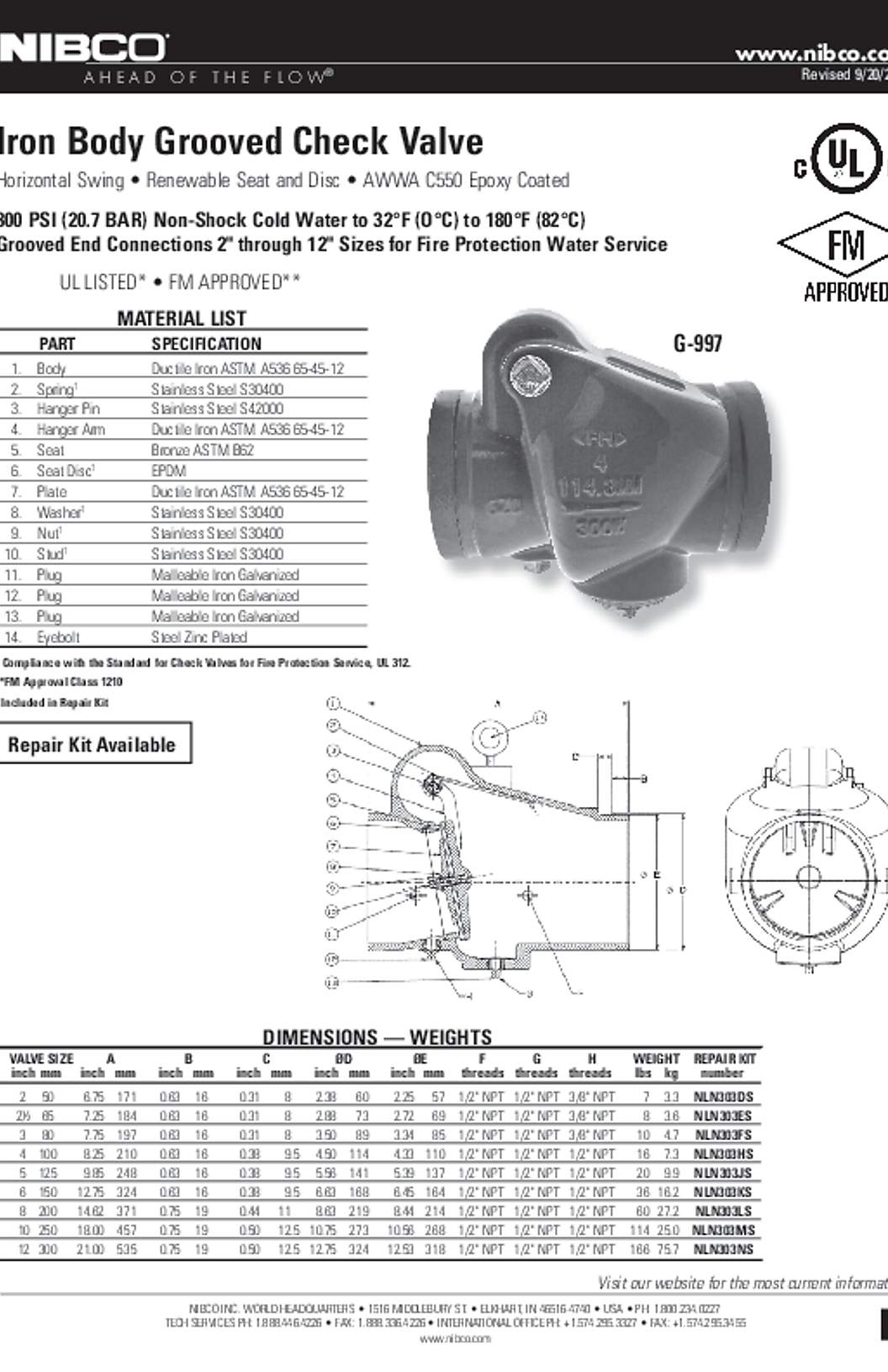 NIBCO G-997 Submittal