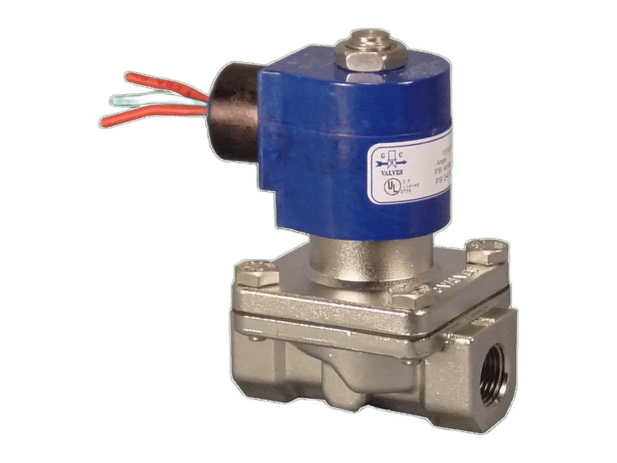 GC Valves S201GF02L7CG4, 3/8" Stainless Steel Valve, 140PSI Water/Air, 120V