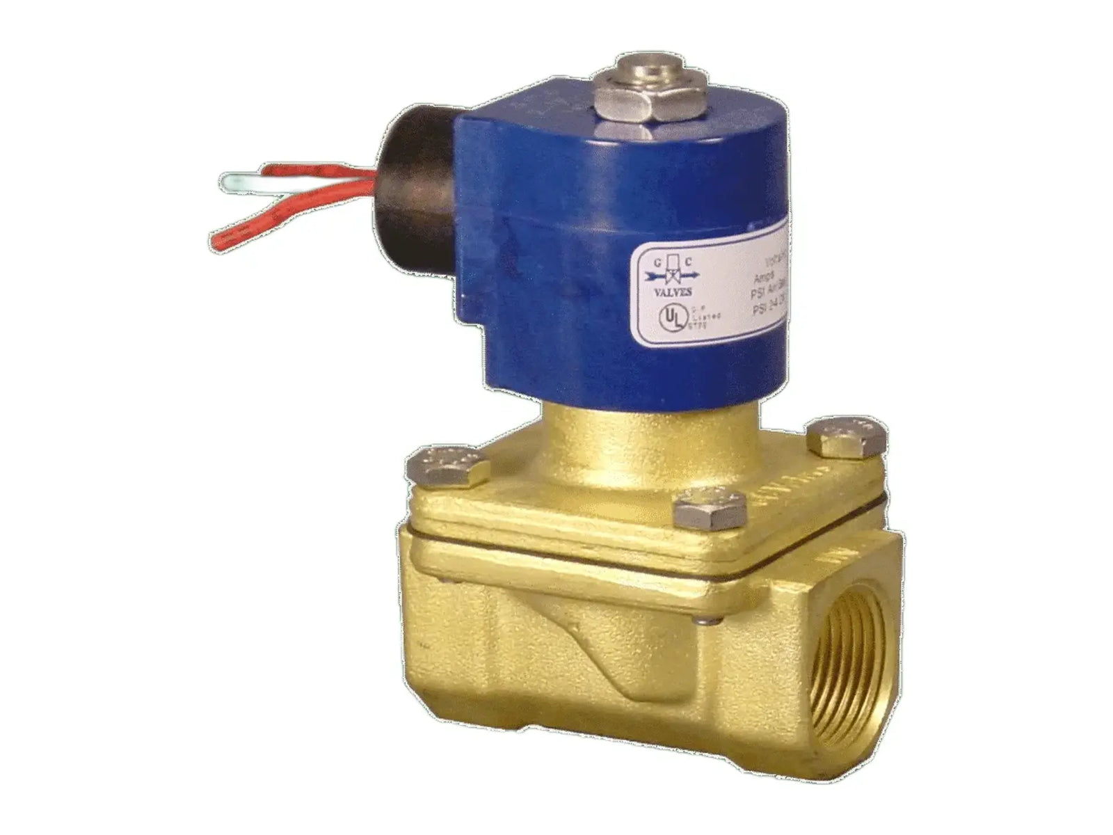 GC Valves S201GF02N5DG4E, 1/2" NC 120V, 5/8" Orifice, Brass Valve