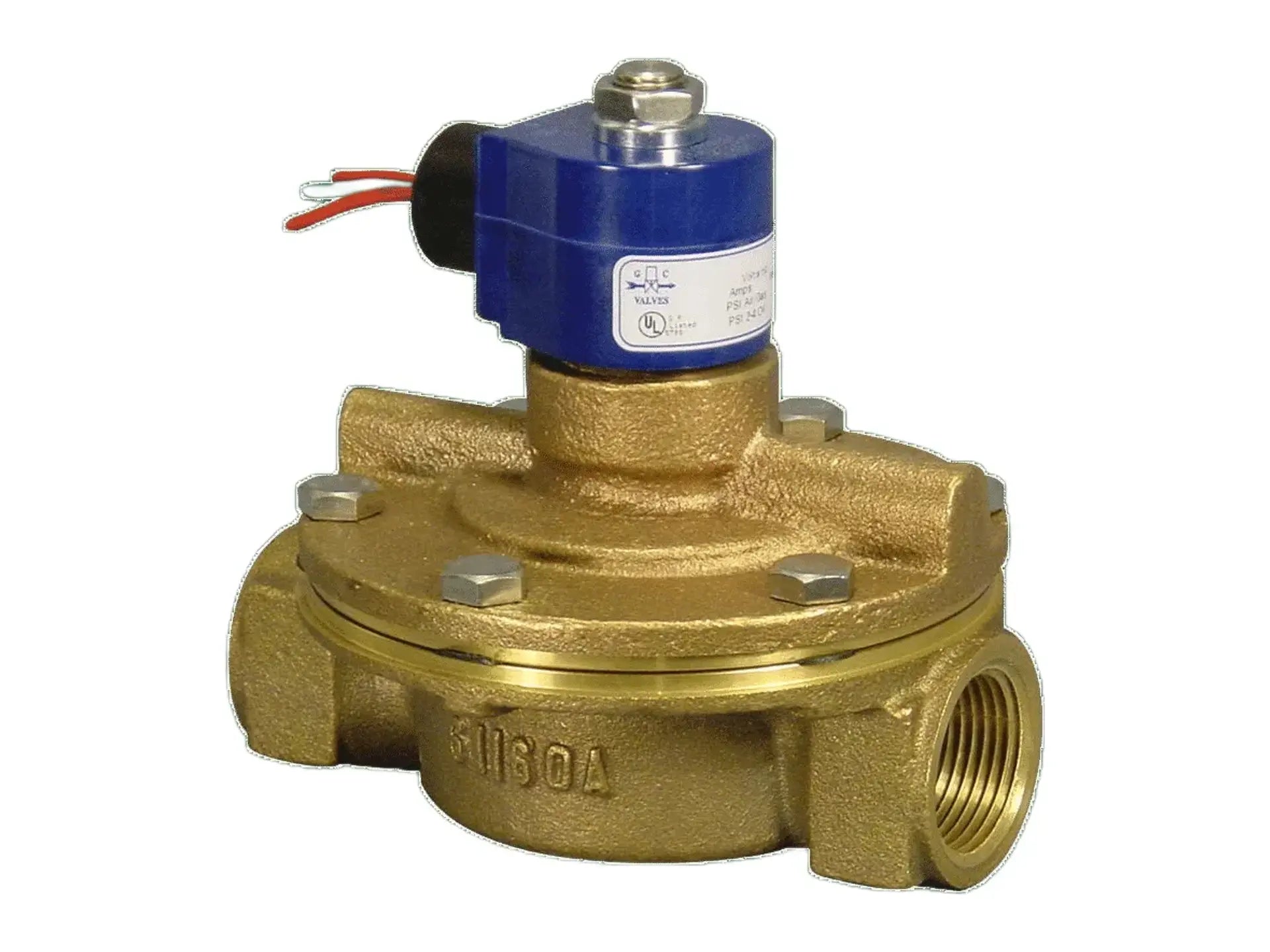 GC Valves S212GF02N4GJ5, 1-1/4" NO Solenoid Valve, 120V, Air Water Oil
