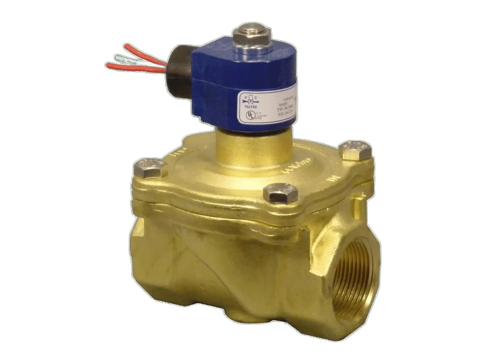 GC Valves S212GH02C5FG9, 1" NO 120V EPR Seal Brass Valve