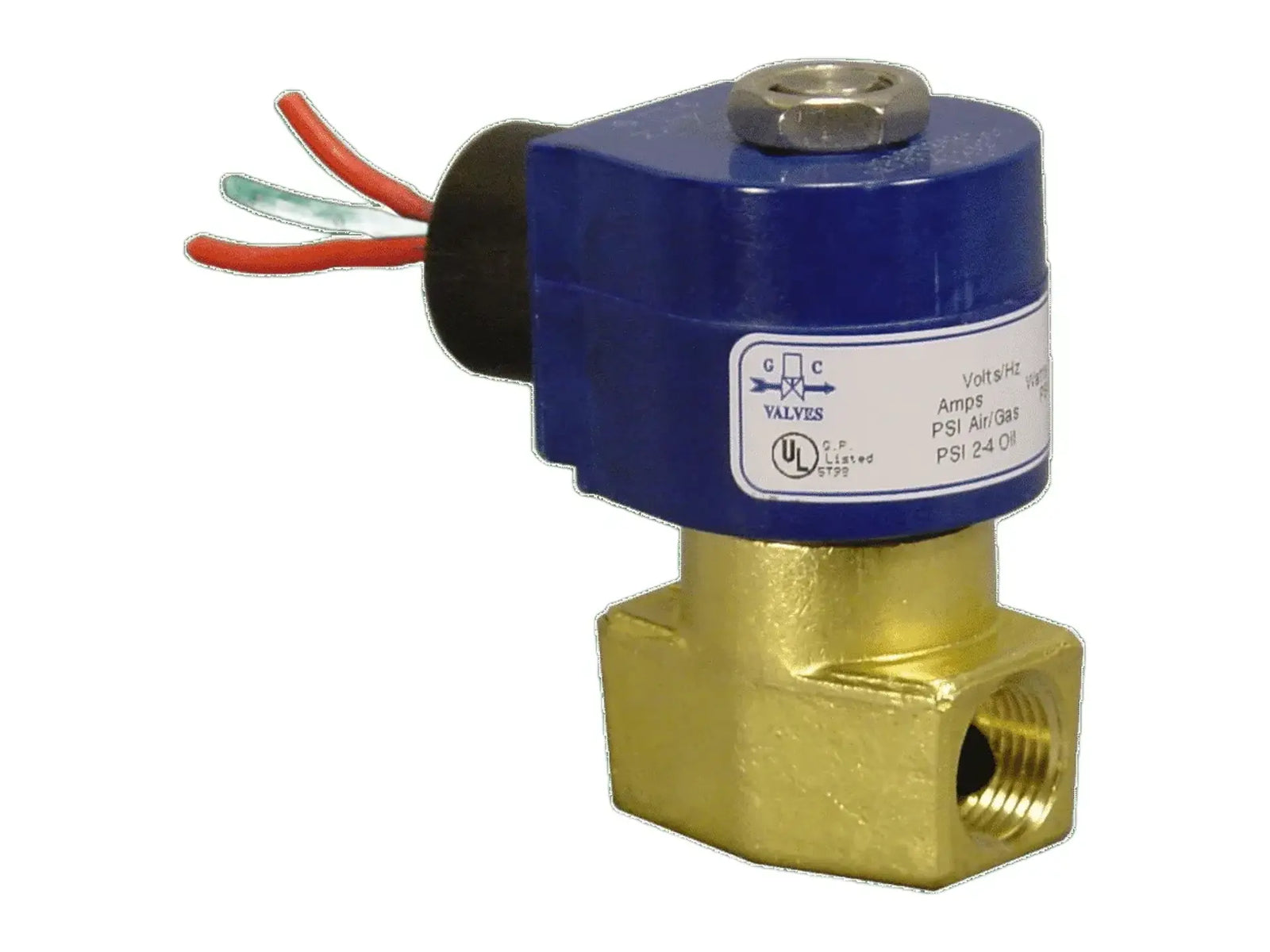 GC Valves S311GF15N8BD5, 1/4" NC 12VDC Brass Valve