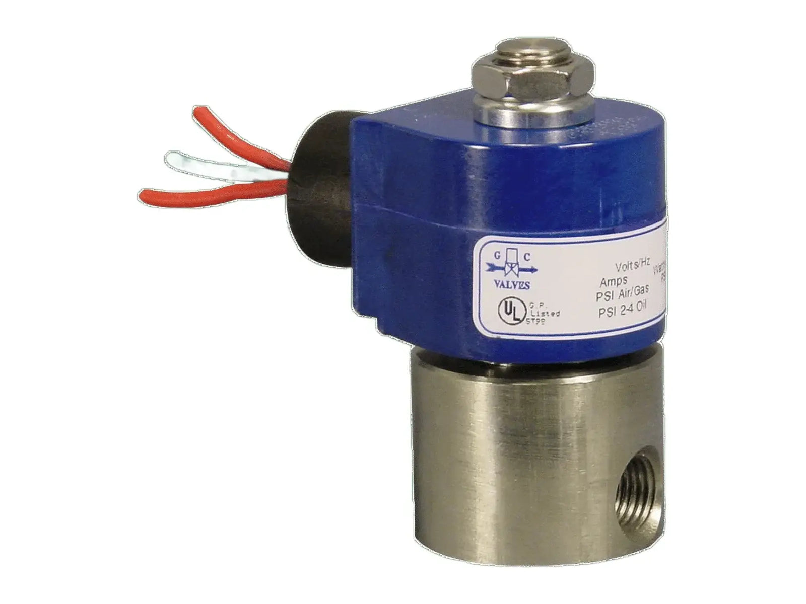 GC Valves S312GF02V3BE1, 1/4" NO Solenoid Valve, 120V Viton SS 0-600 PSI