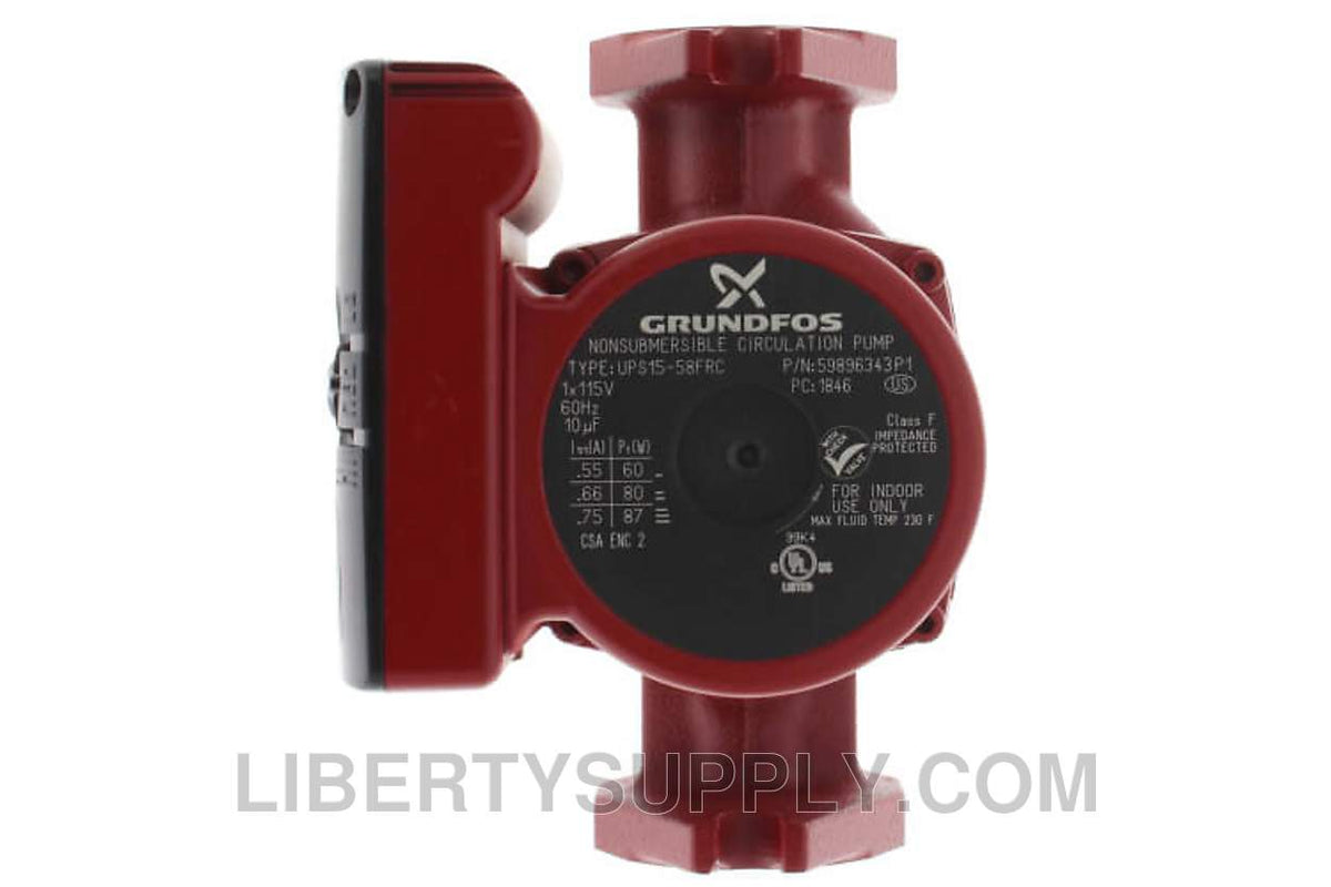 Grundfos 59896343, UPS15-58FRC 1/25hp Circulator Pump 115V
