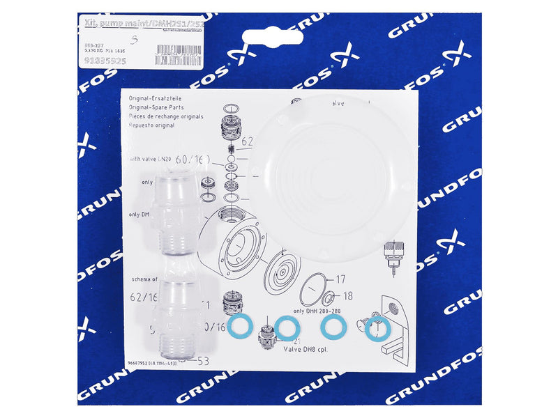 Grundfos 91835925, Maintenance Kit for Pump DMH251/252/PV/T/T