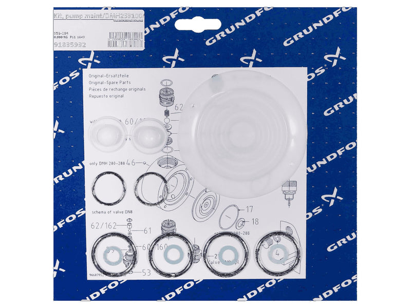 Grundfos 91835932, Maintenance Kit for Pump DMH253100 PV T T