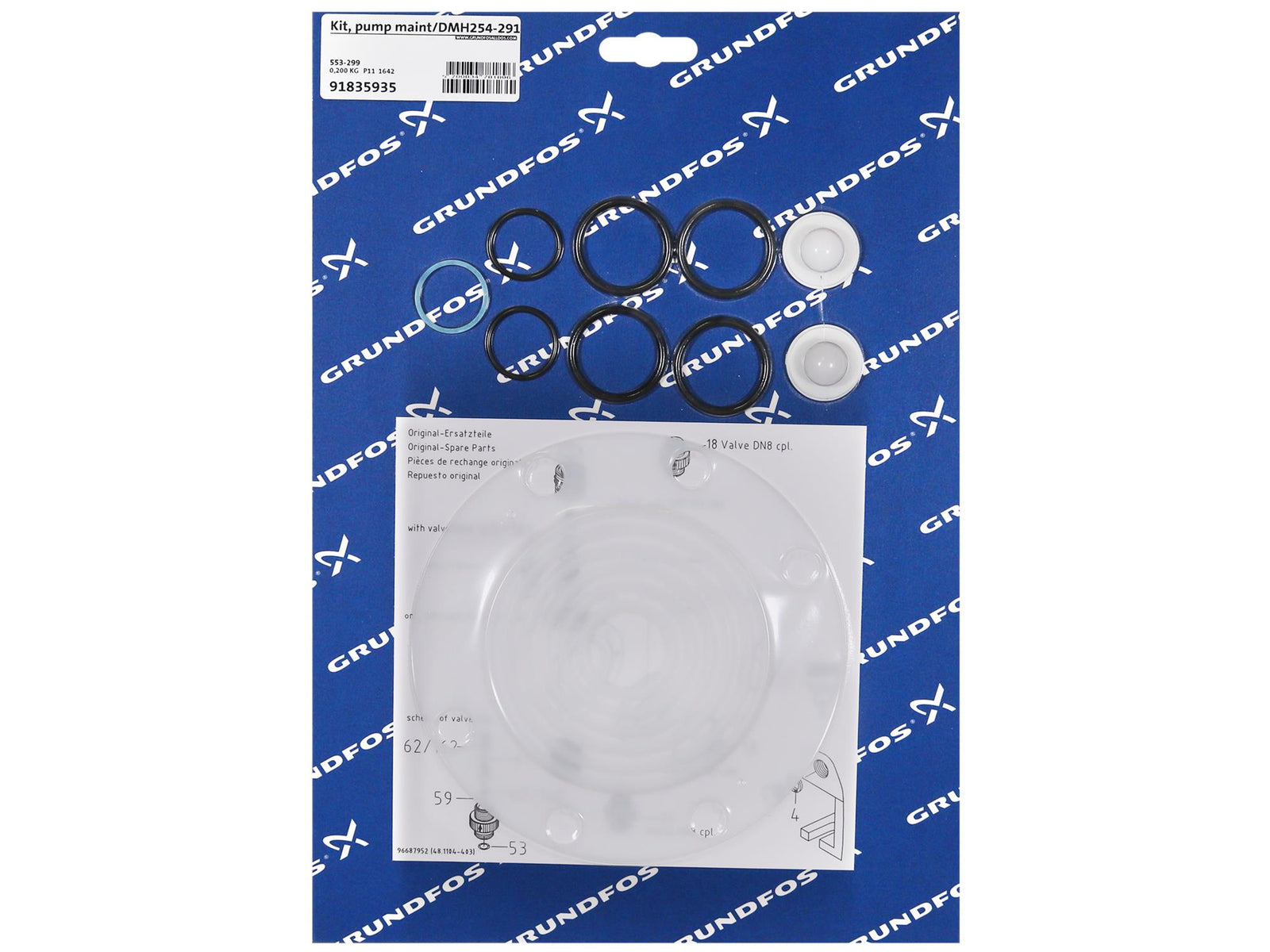 Grundfos 91835935, Maintenance Kit for Pump DMH254-291 PV T T