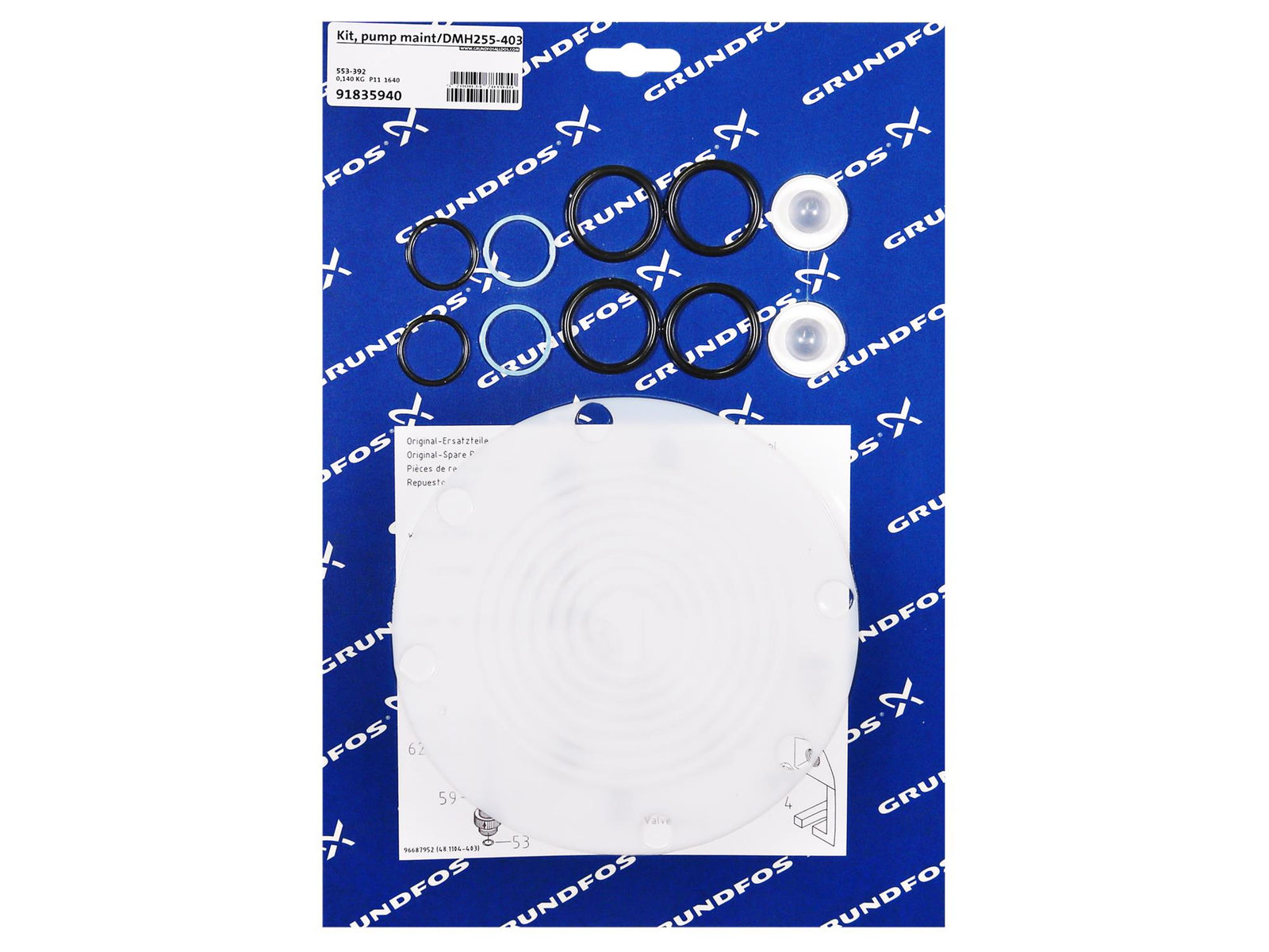Grundfos 91835940, Maintenance Kit for Pump DMH255-403 PVC V G