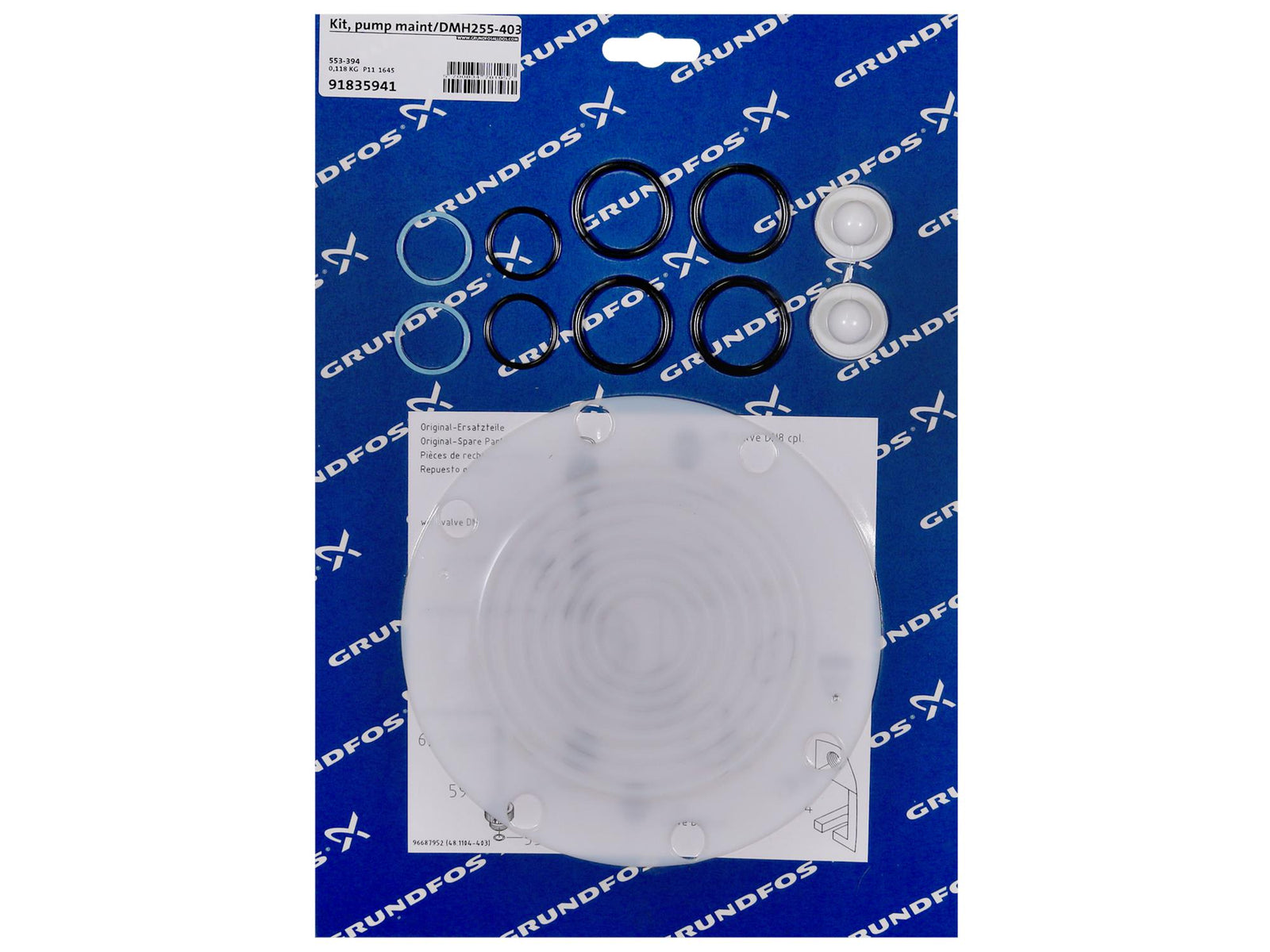 Grundfos 91835941, Maintenance Kit for Pump DMH255-403 PV T T