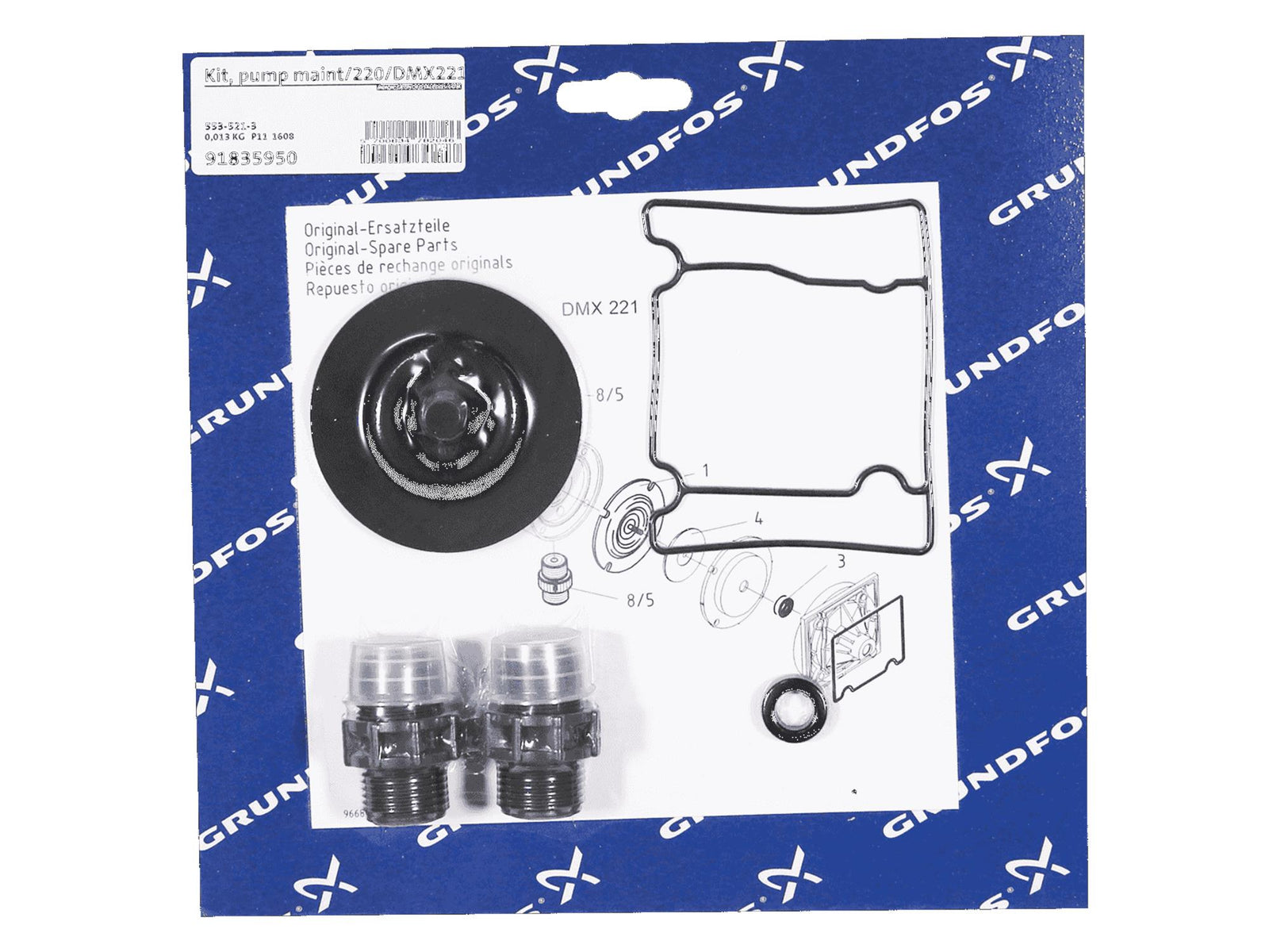 Grundfos 91835950, Maintenance Kit for Pump 220 DMX221-27 PVC T C