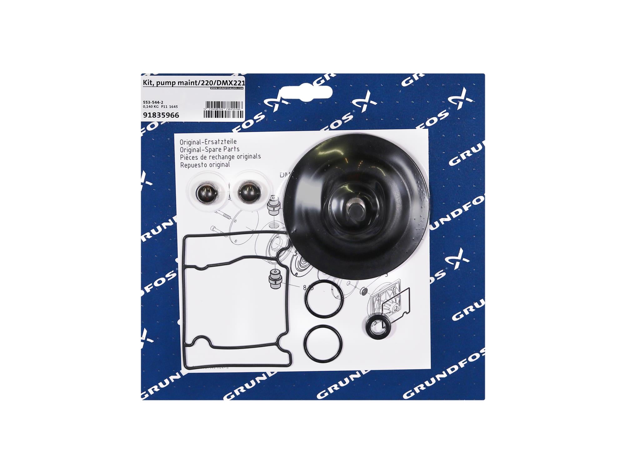 Grundfos 91835966, Maintenance Kit for Pump DMX221-75 PVC E SS