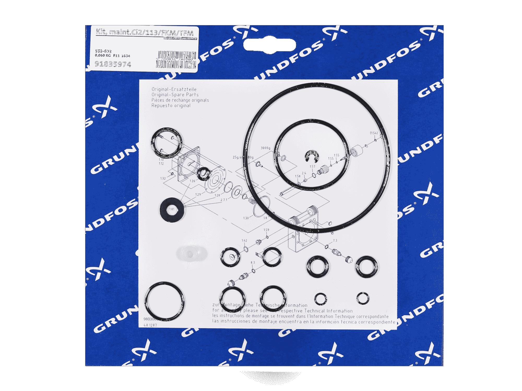 Grundfos 91835974, Maintenance Kit Cl2 VGA-113 with Differential Regulator