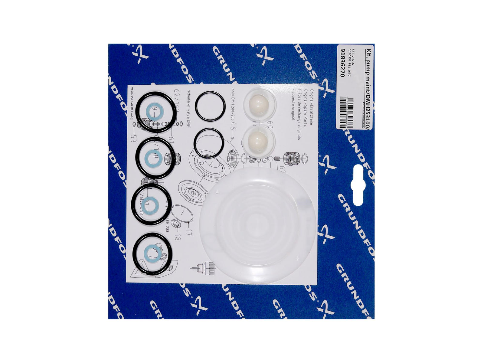 Grundfos 91836270, Maintenance Kit for Pump DMH253100 PVC V C