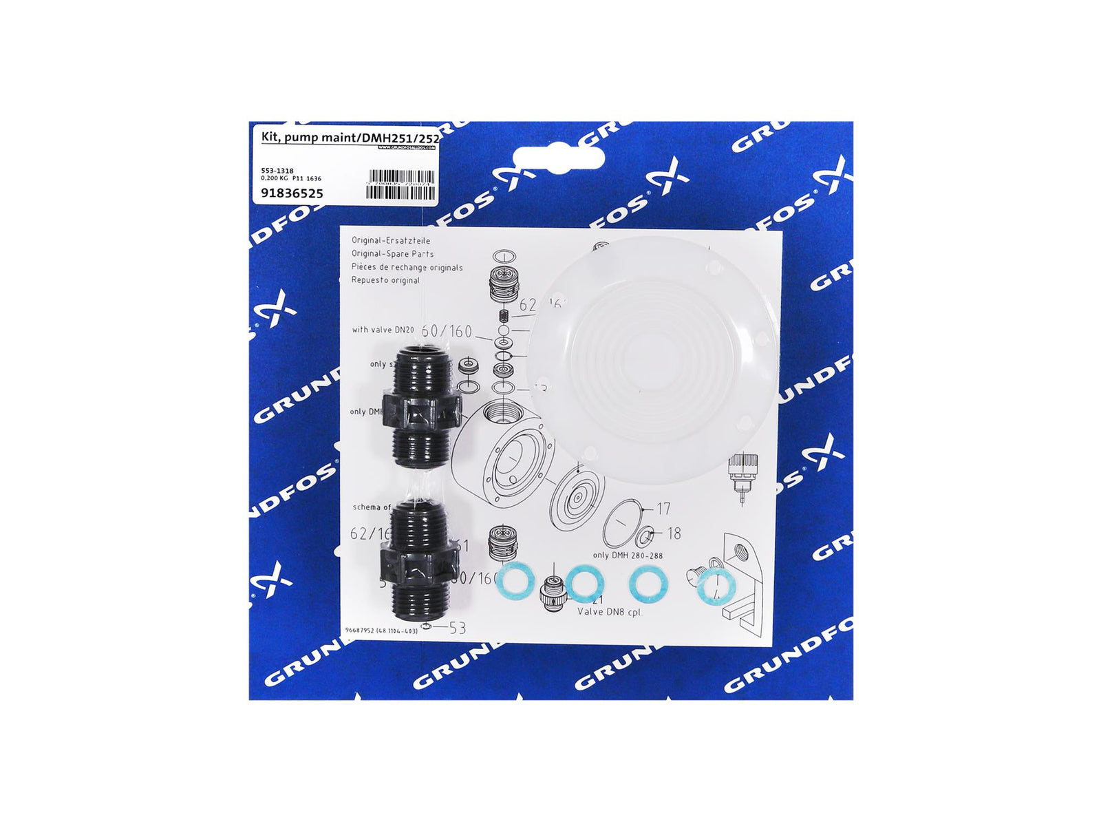 Grundfos 91836525, Maintenance Kit for Pump DMH251/252 PVC E SS