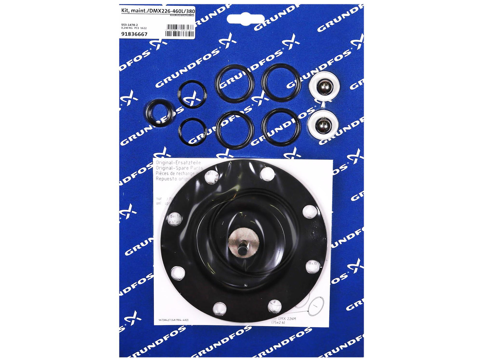 Grundfos 91836667, Maintenance Kit for DMX226-460L/380M/PVC/E/SS