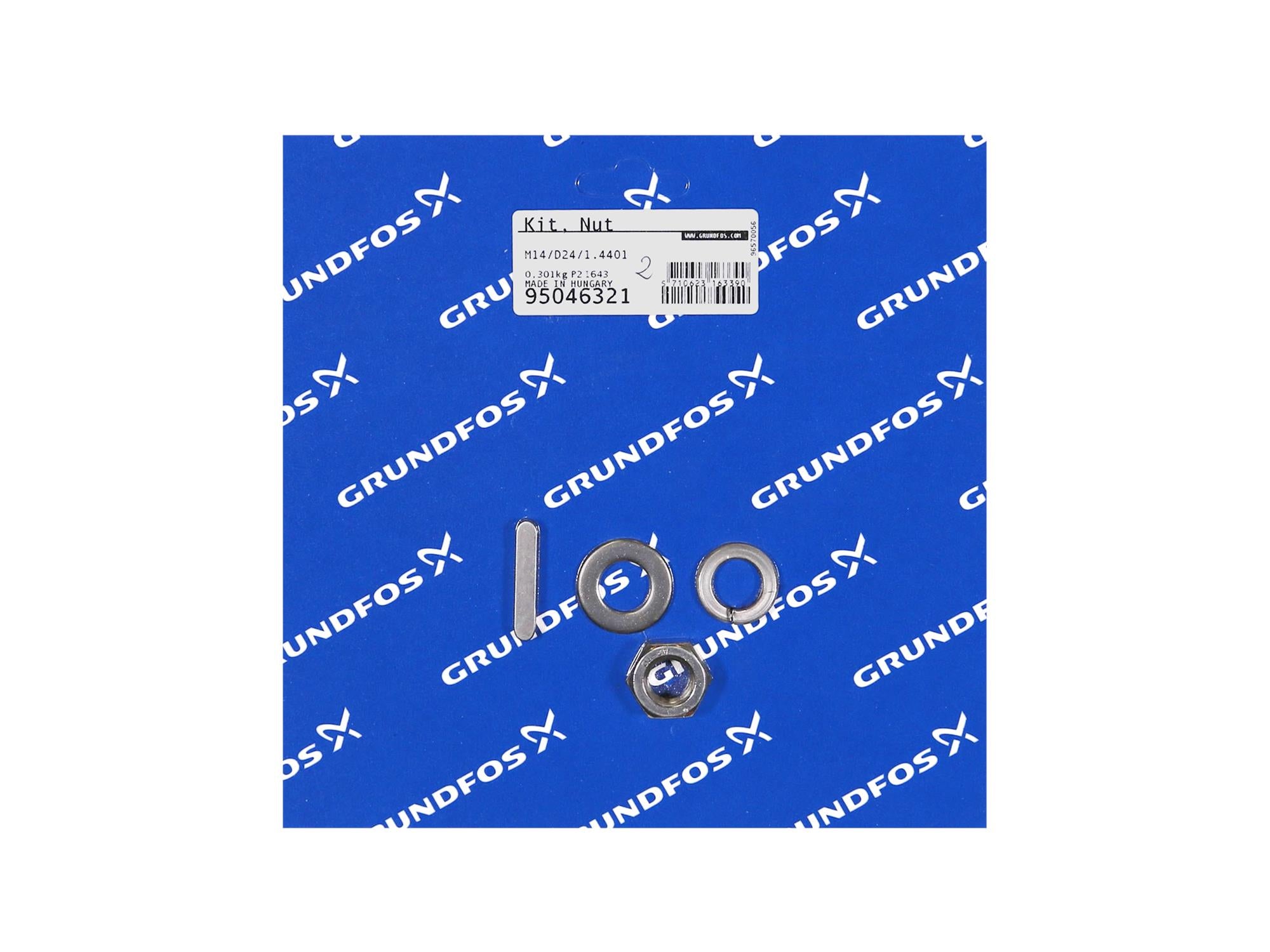 Grundfos 95046321, Nut Kit M14 D24 1.4401