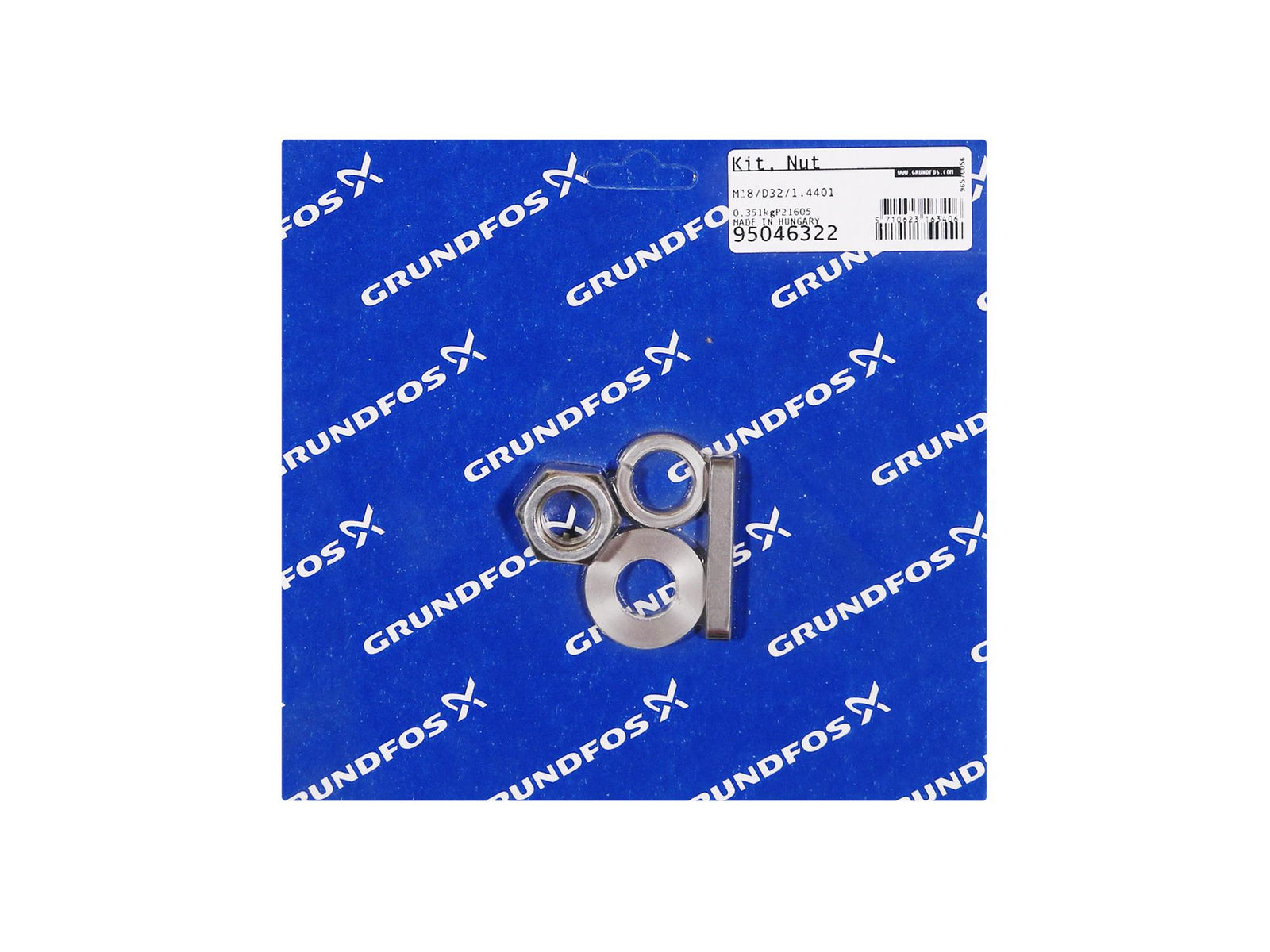 Grundfos 95046322, Nut Kit M18 D32 1.4401