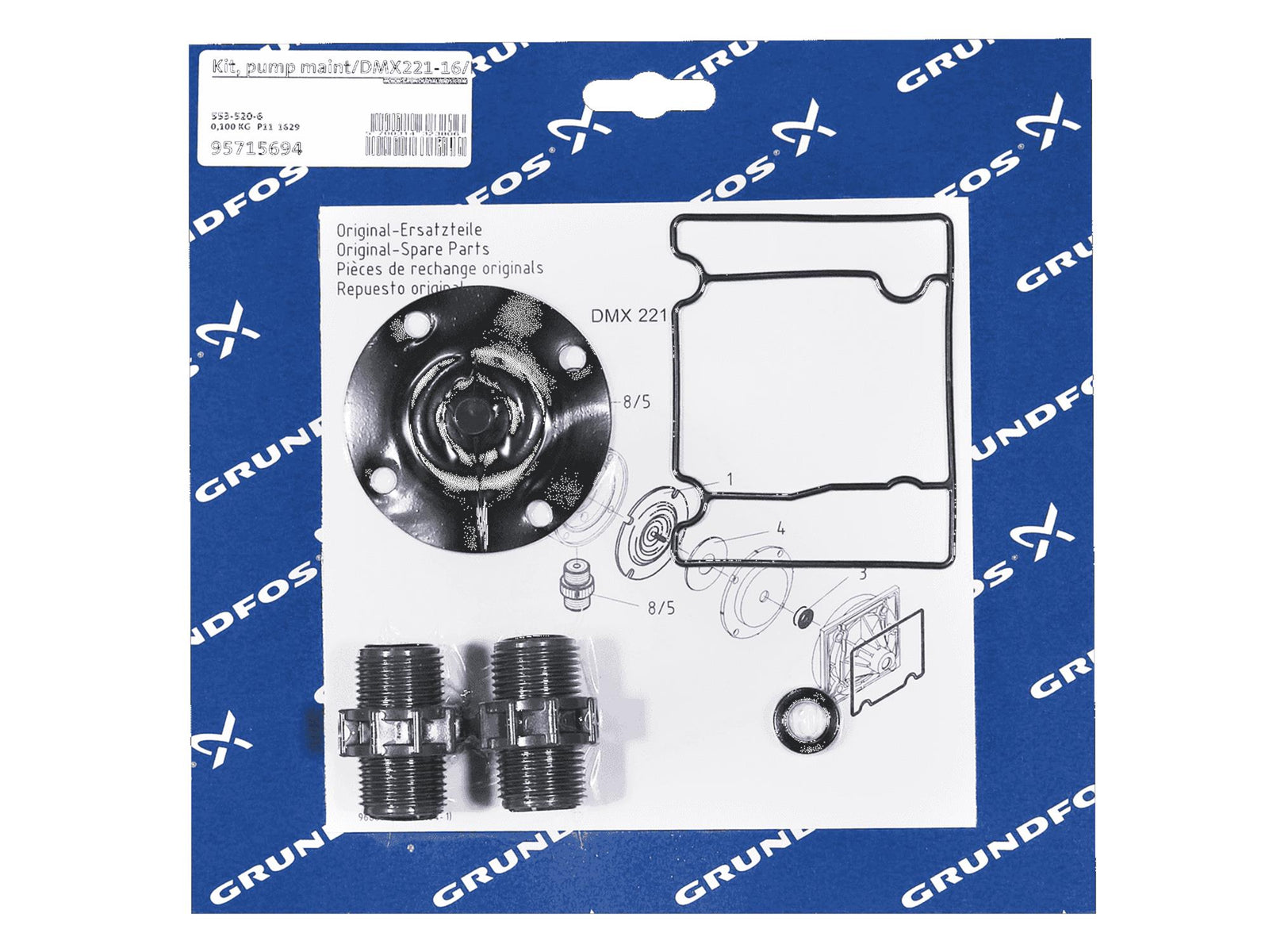 Grundfos 95715694, Maintenance Kit for Pump DMX221-16 PVC V C