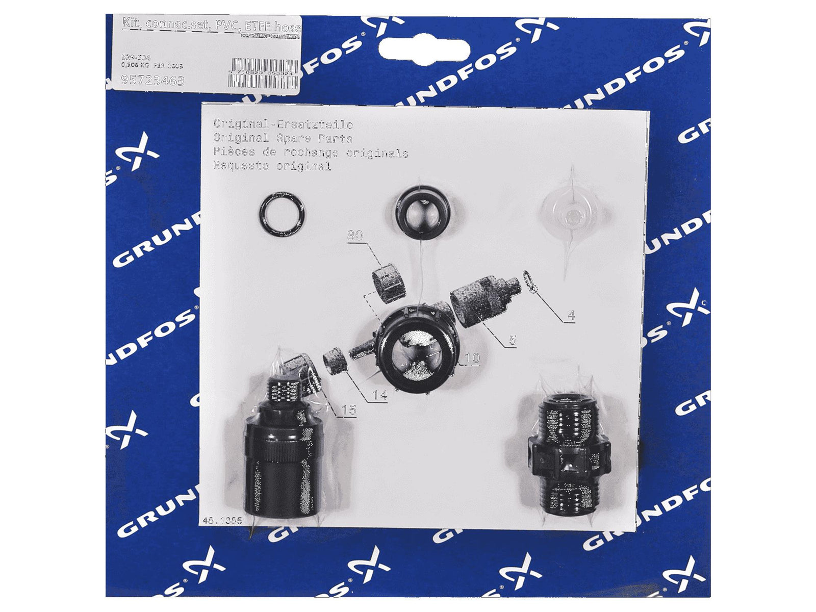 Grundfos 95723463, Connector Kit, PVC and ETFE Hose 9/12