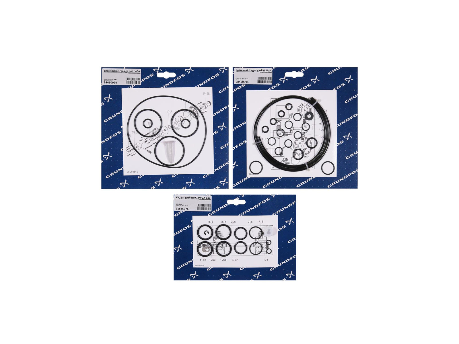Grundfos 95725112, Maintenance Kit with Gaskets for Cl2 VGA-117-390