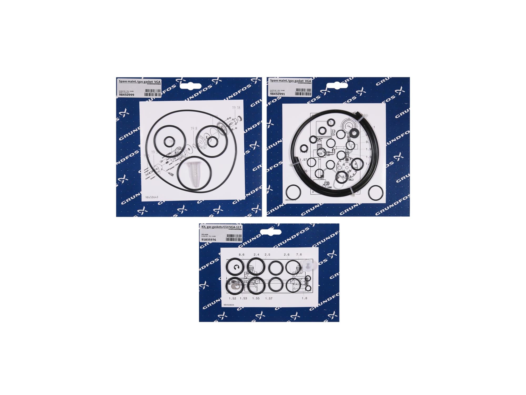 Grundfos 95725112, Maintenance Kit with Gaskets for Cl2 VGA-117-390