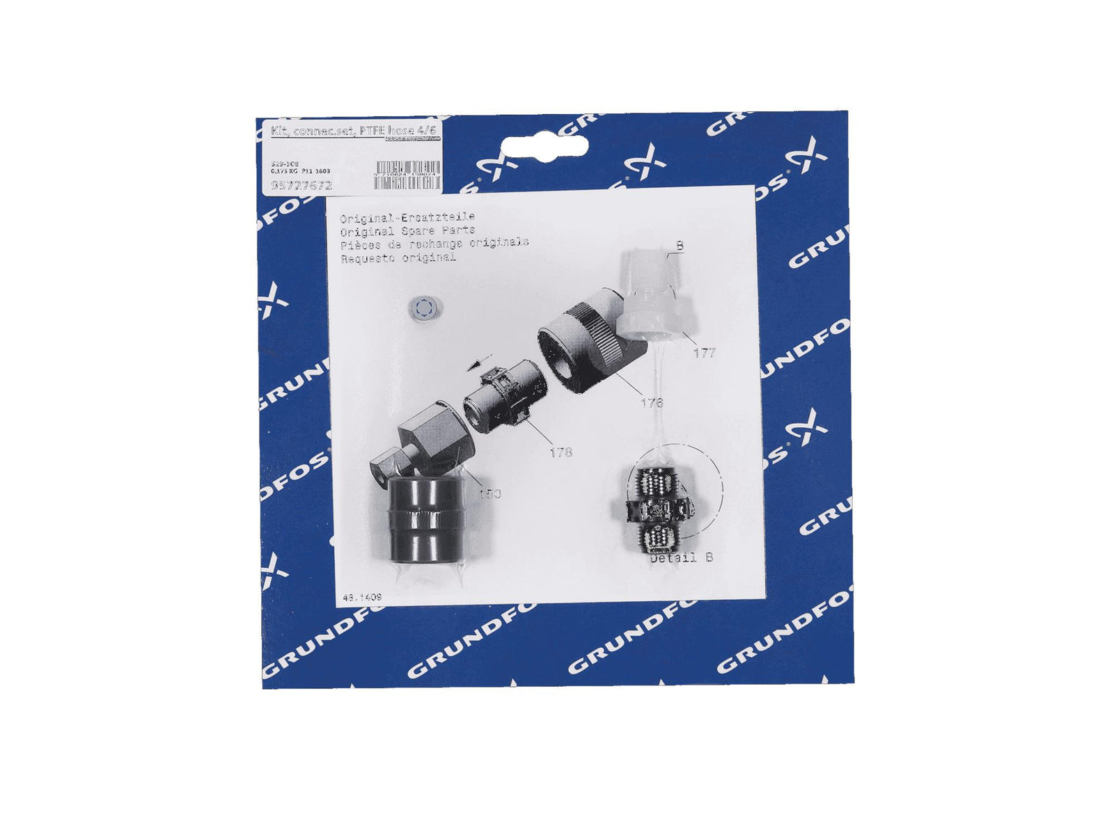 Grundfos 95727672, Connector Kit, PTFE Hose 4/6