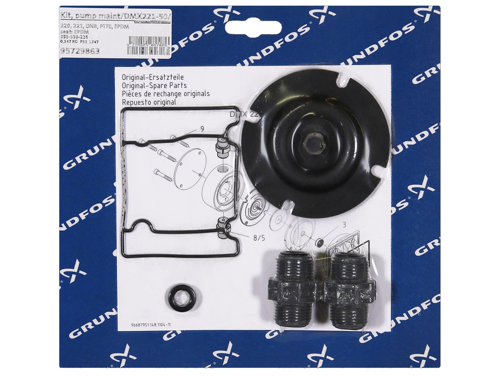 Grundfos 95729863, Maintenance Kit for Pump DMX221-50 PVC E T