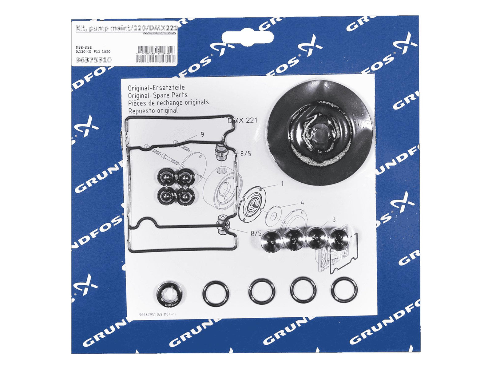Grundfos 96375310, Maintenance Kit for Pump DMX221-27 SS V SS