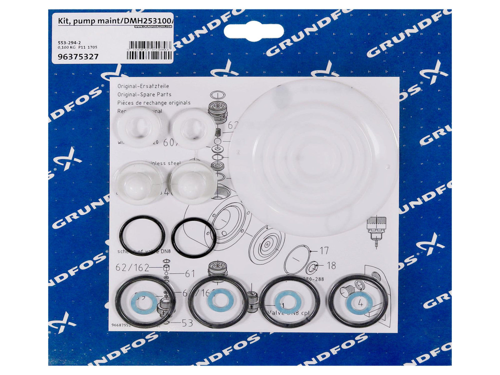 Grundfos 96375327, Maintenance Kit for Pump DMH253100 PP PVC E T