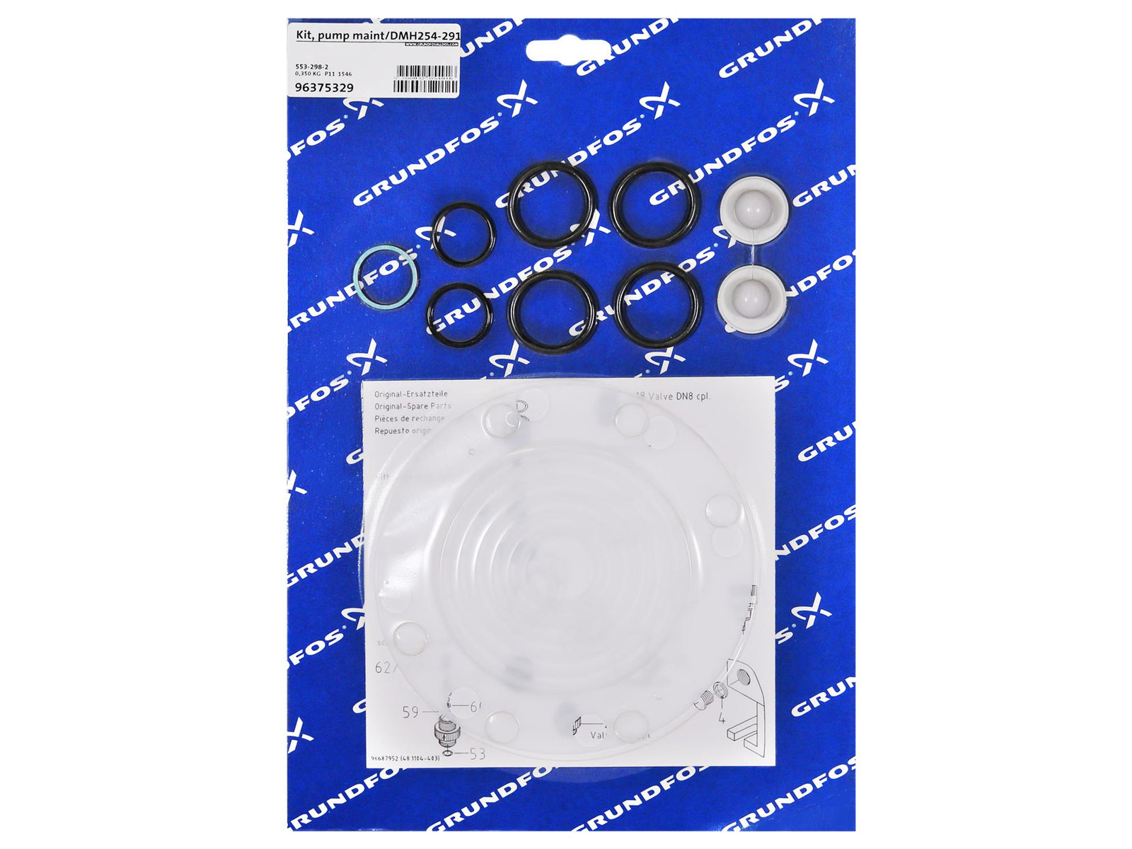 Grundfos 96375329, Maintenance Kit for Pump DMH254-291 PP PVC E T