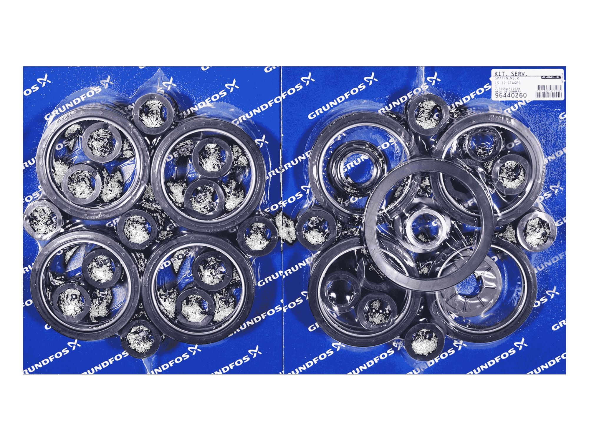 Grundfos 96440260, Wear Parts Kit SP77-22 Stages NBR Model C