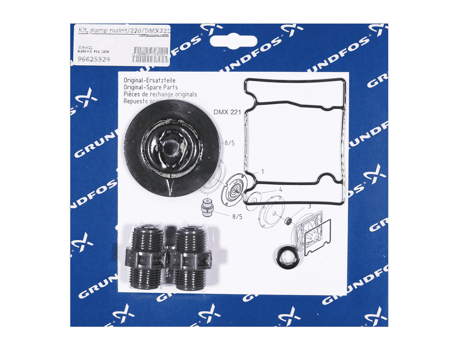 Grundfos 96625929, Maintenance Kit for Pump 220 DMX221-27 PVC V G