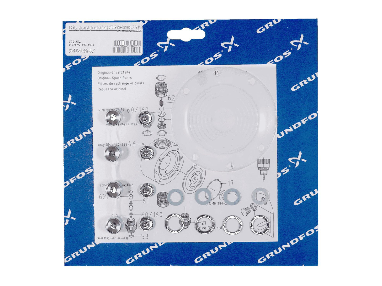 Grundfos 96646945, Maintenance Kit for Pump DMH251/252/SS/V/SS