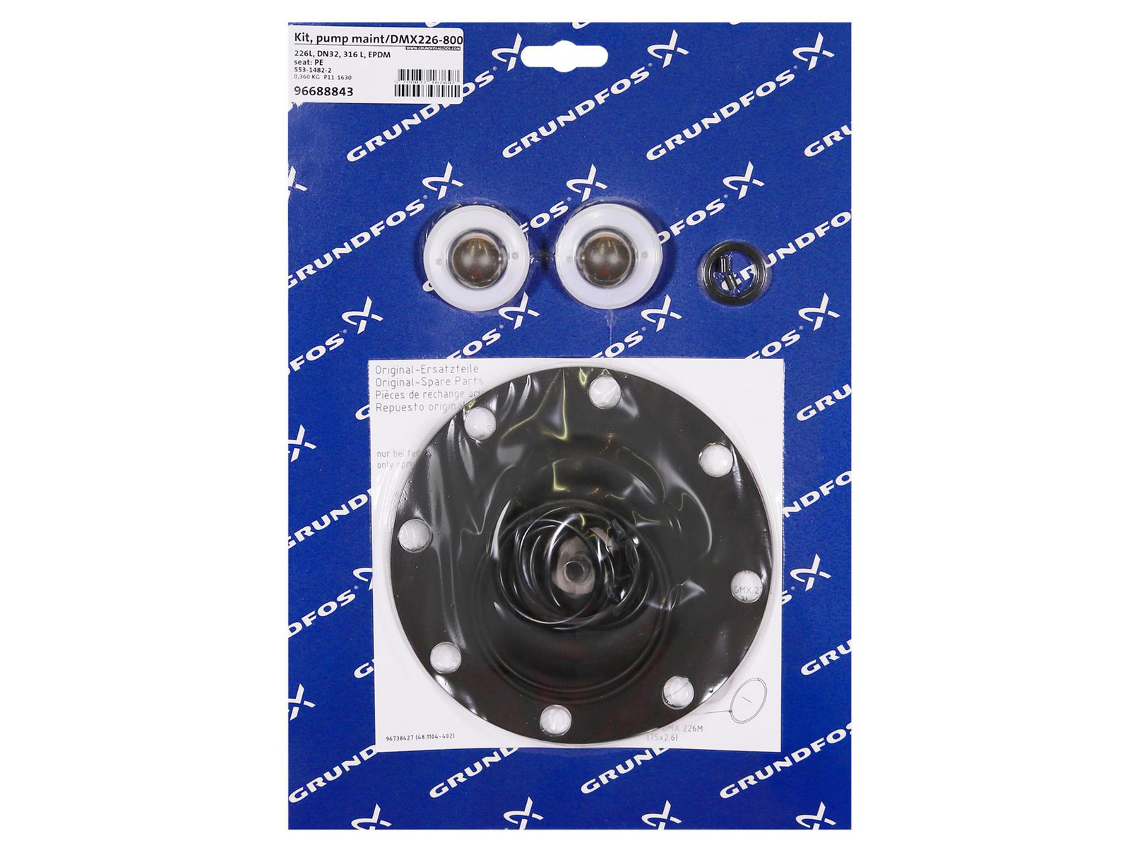 Grundfos 96688843, Maintenance Kit for Pump DMX226-800L PVC E SS
